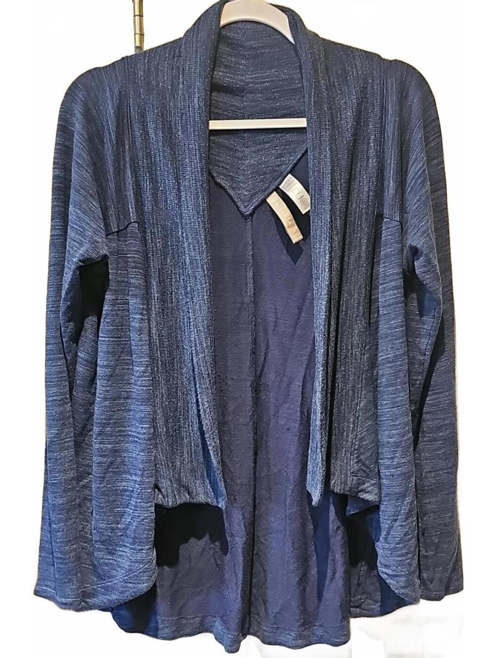 Athleta Open Front Cardigan Draped Lightweight Comfy Butter Soft Blue Small